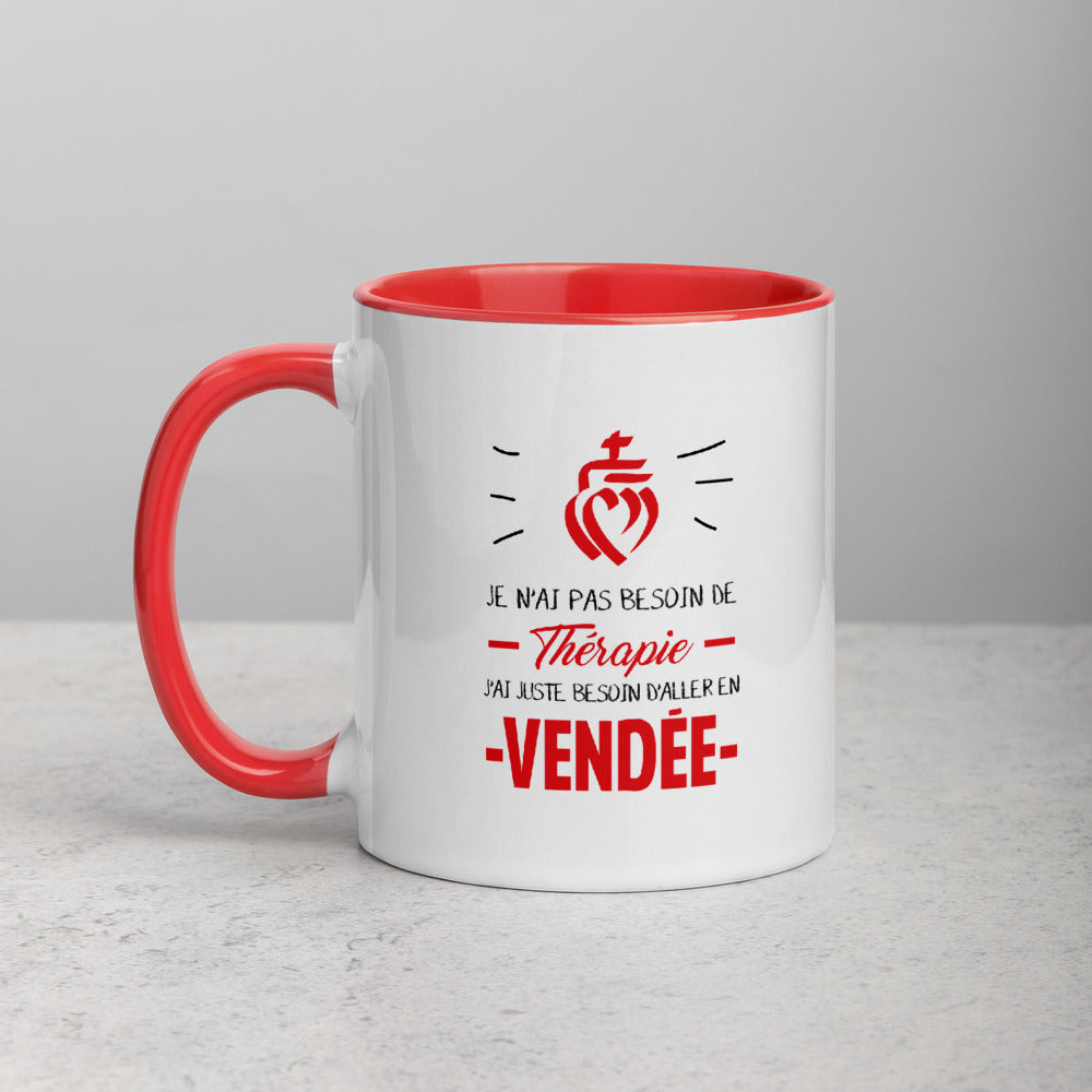 Thérapie Vendée - Mug Tasse Couleur intérieure rouge - Ici & Là - T-shirts & Souvenirs de chez toi