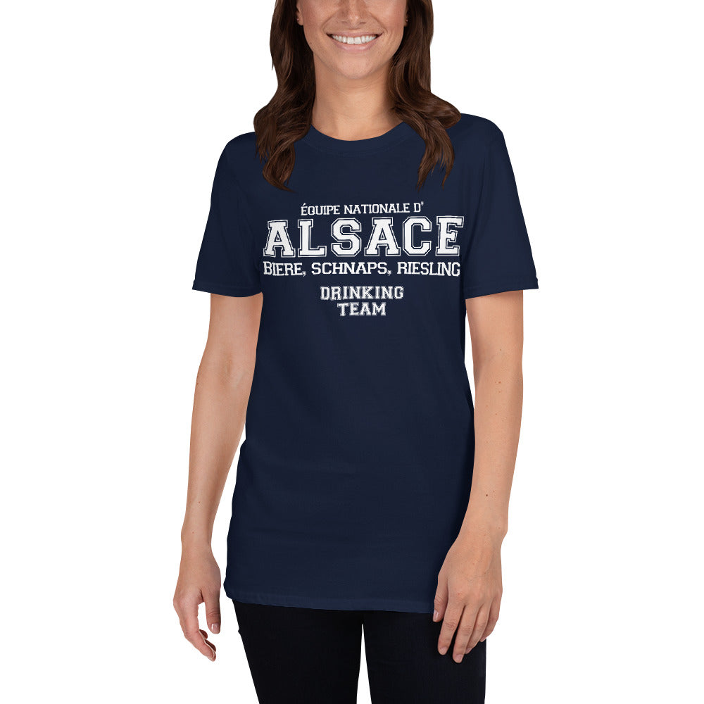 Drinking Team - Alsace - T-shirt Unisexe à Manches Courtes - Ici & Là - T-shirts & Souvenirs de chez toi