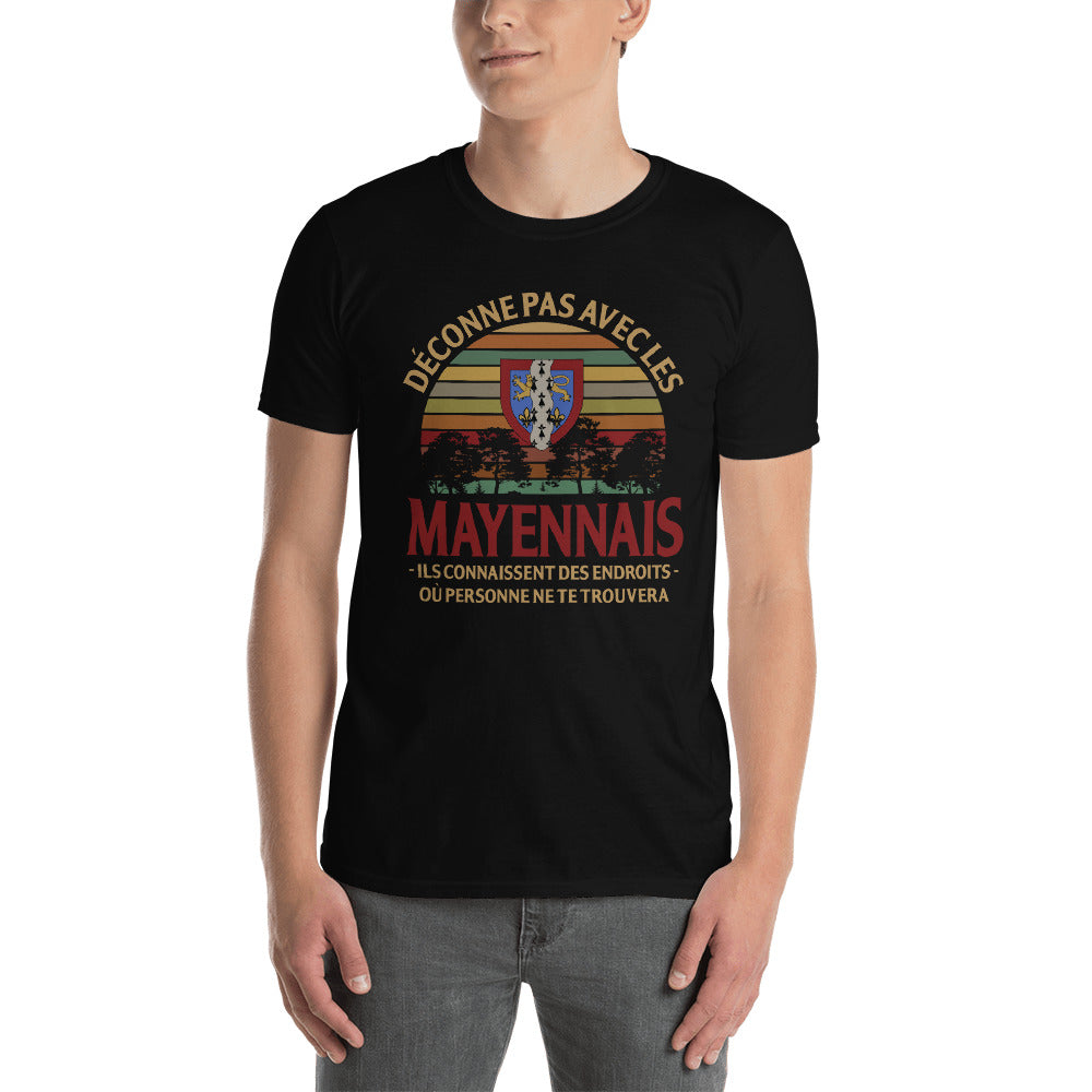 T-shirt Mayennais noir dos - Déconne pas avec humour