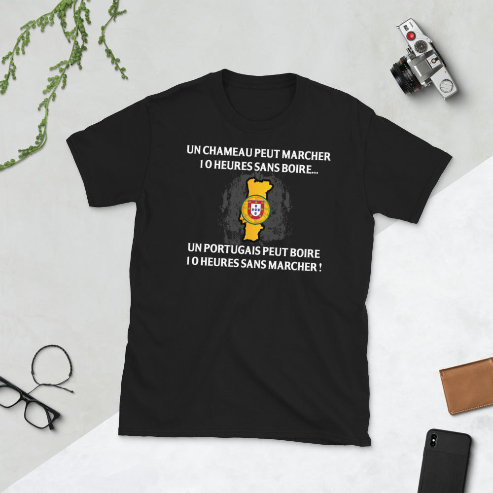 T-shirt Portugal gris foncé - 10h sans marcher avec humour