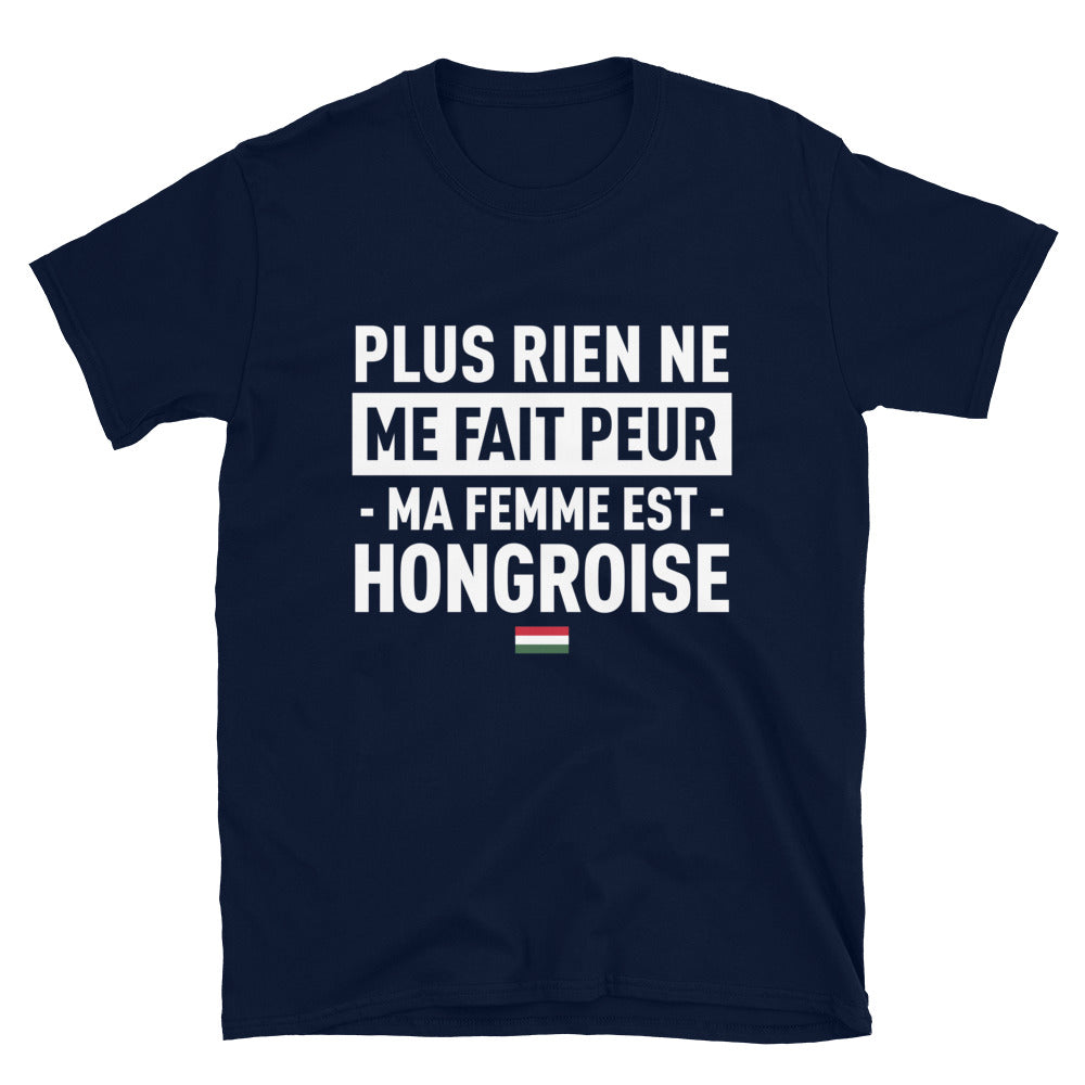 T-shirt Hongrois noir dos - Ma femme est hongroise