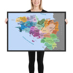 Poster 9 pays de Bretagne - Poster papier Mat et encadré - Ici & Là - T-shirts & Souvenirs de chez toi