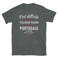 Thumbnail for T-shirt Portugal noir - C'est difficile d'avoir toujours raison