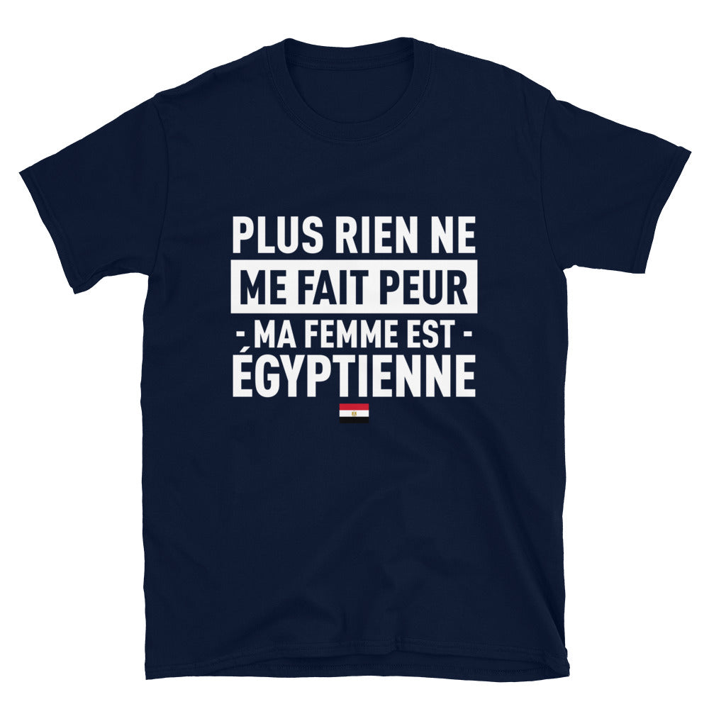 T-shirt Égypte noir dos - Plus rien ne me fait peur ma femme est
