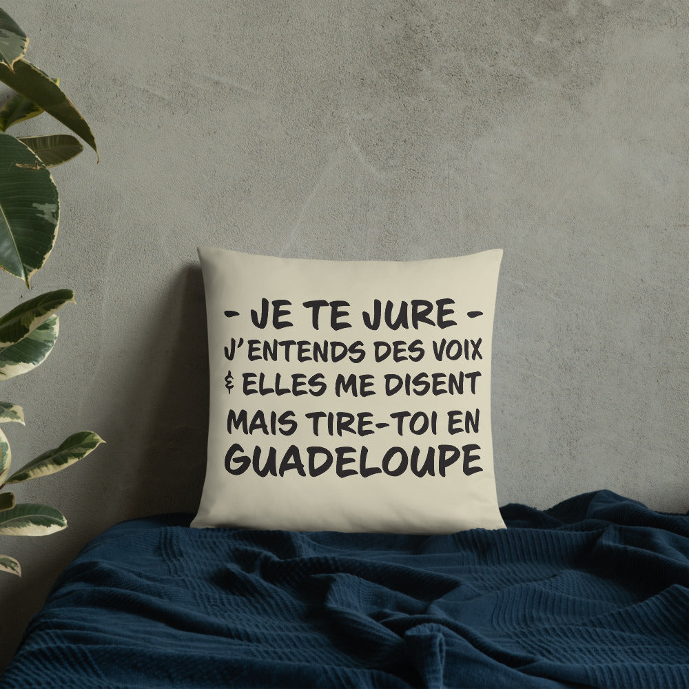 Tire toi en Guadeloupe - Coussin décoratif et humoristique sur la Guadeloupe - Ici & Là - T-shirts & Souvenirs de chez toi