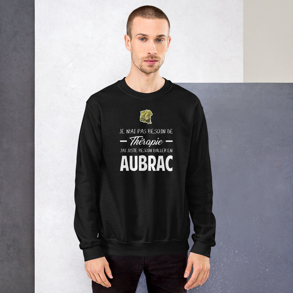 Sweat Aubrac bleu marine dos - Je n'ai pas besoin de thérapie