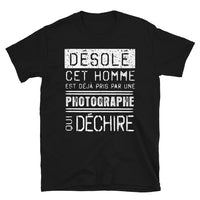 Thumbnail for T-shirt humour noir - Désolé ce mec est pris par une fille
