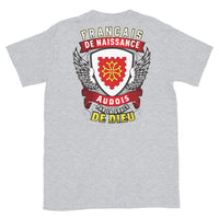 Thumbnail for T-shirt Aude gris sportif - Texte humoristique sur les origines