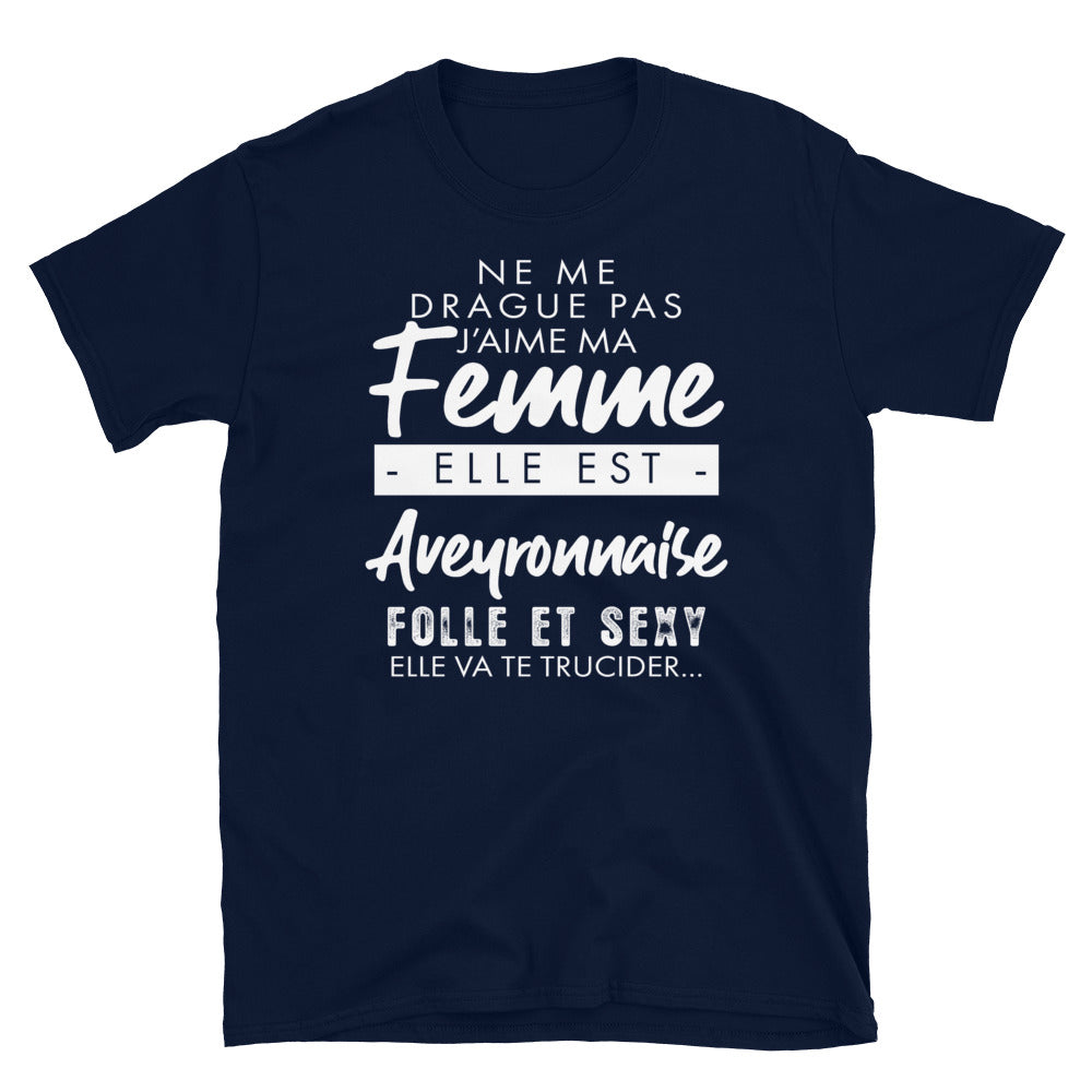 T-shirt Aveyron bleu marine dos - Ne me drague pas