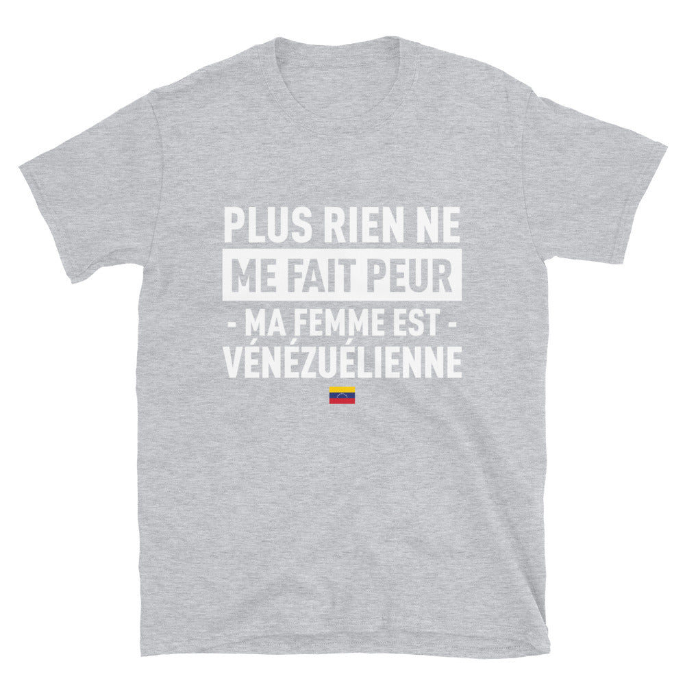 T-shirt Venezuela bleu marine dos - Plus rien ne me fait peur ma femme est
