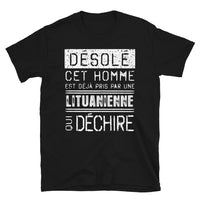 Thumbnail for T-shirt Lituanien noir - Désolé, il est pris par une fille