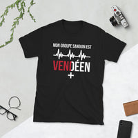 Thumbnail for T-shirt Vendée gris foncé chiné - Mon groupe sanguin est Vendéen Plus +