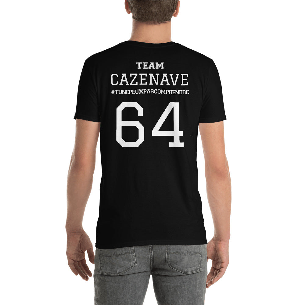 T-shirt unisexe noir dos - Éditez votre nom de famille