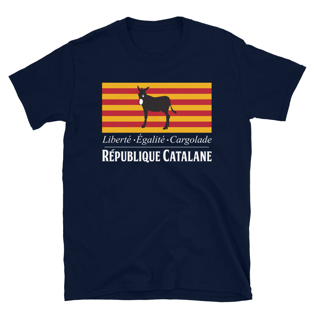 T-shirt République Catalane bleu marine dos - Liberté Égalité Cargolade