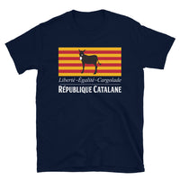 Thumbnail for T-shirt République Catalane bleu marine dos - Liberté Égalité Cargolade