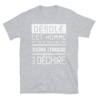 Thumbnail for T-shirt Sierra Leone bleu marine dos - Désolé ce mec est pris par une fille qui déchire