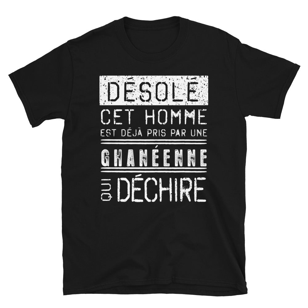 T-shirt Ghana noir - Désolé ce mec est pris par une fille