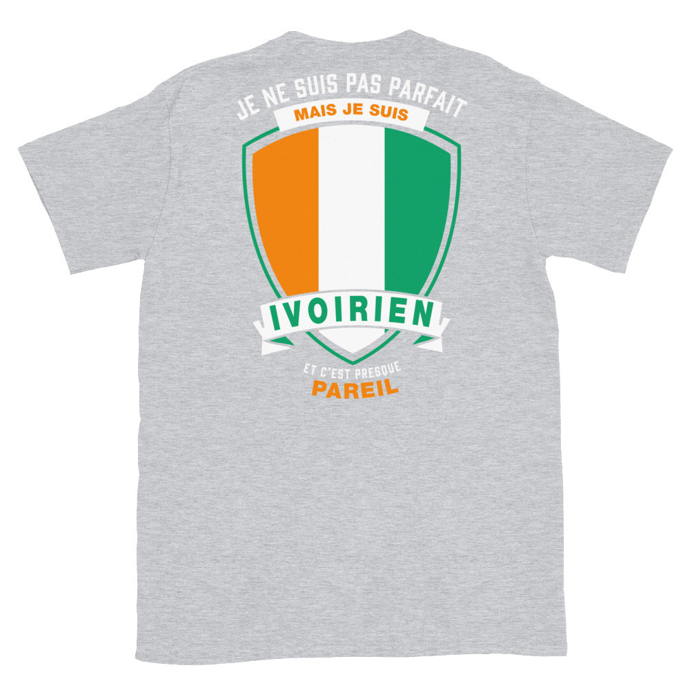 T-shirt Ivoirien bleu marine dos - Je ne suis pas parfait mais