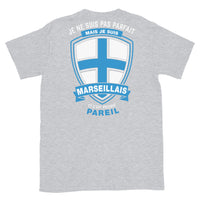 Thumbnail for T-shirt Marseille bleu marine dos - Je ne suis pas parfait mais.