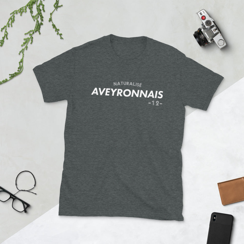 T-shirt Aveyron noir dos - Naturalisé avec humour et fierté