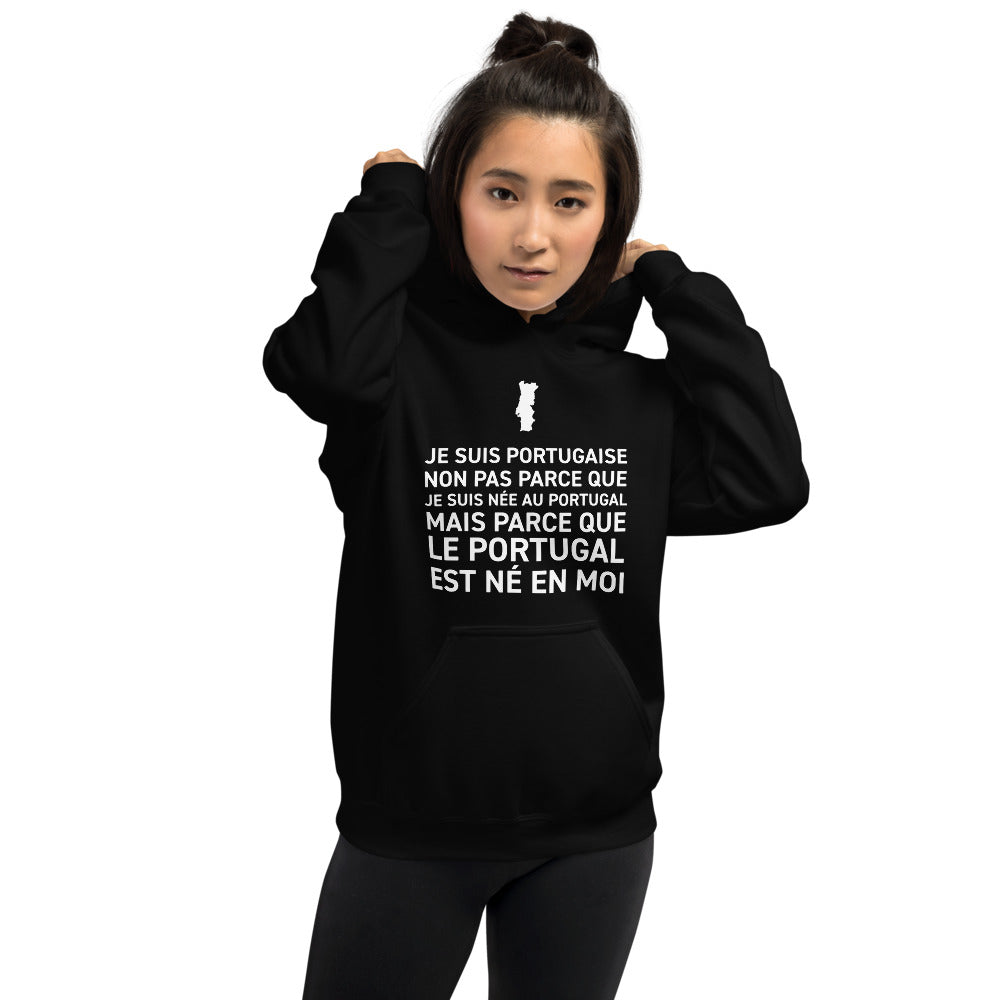 Sweatshirt Portugal noir dos - Le Portugal est né en moi