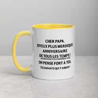 Thumbnail for Mug anniversaire père noir dos - Un joyeux merdique à offrir