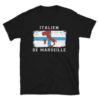 Thumbnail for T-shirt Marseille noir - Italien de Marseille, drapeau et carte