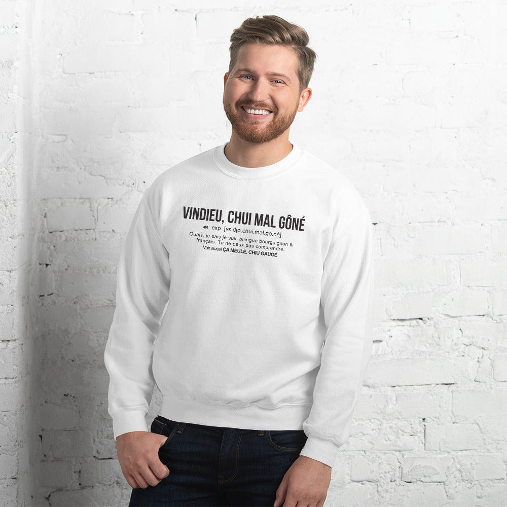 Vindieu, chui mal gôné Bourgogne - Sweatshirt - Ici & Là - T-shirts & Souvenirs de chez toi