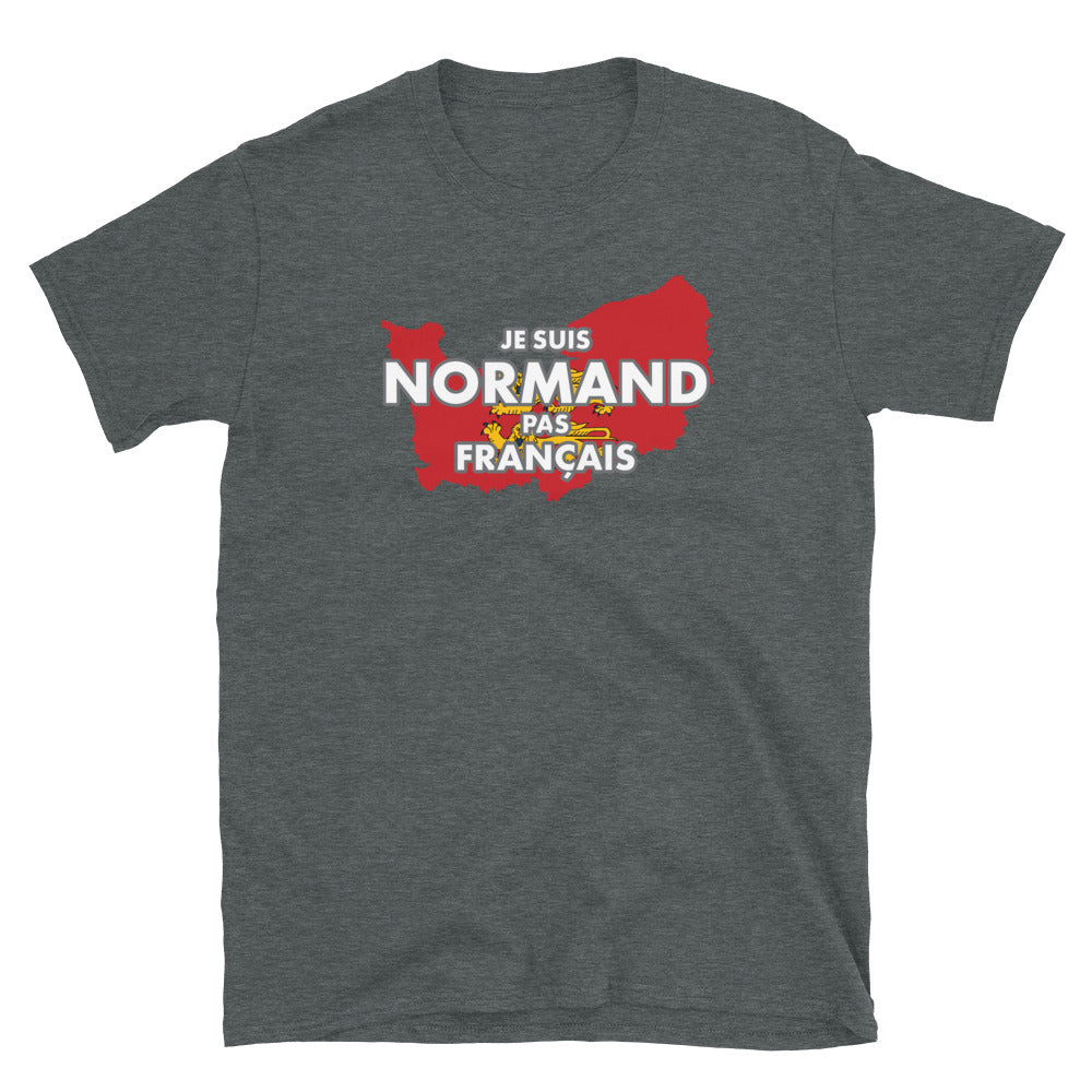T-shirt Normand gris foncé chiné - Normand pas Français avec humour