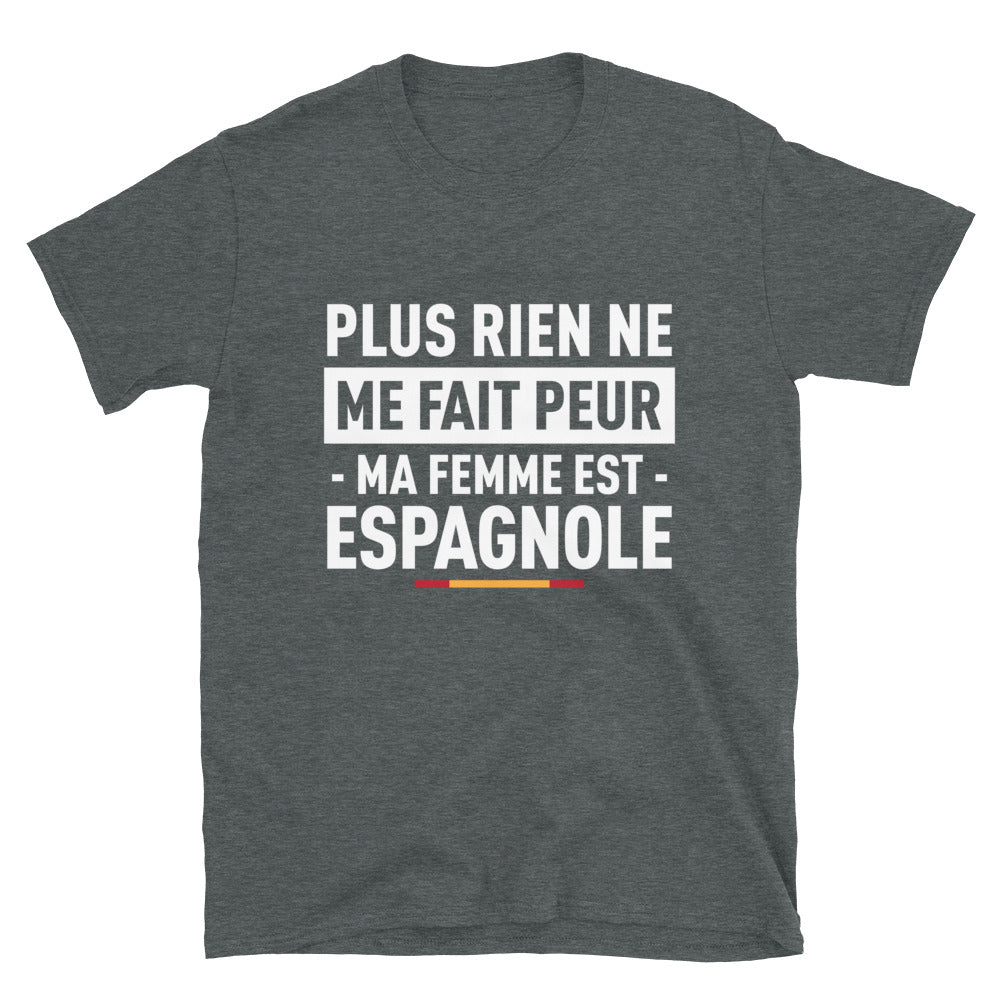 T-shirt Espagne bleu marine - Plus rien ne me fait peur ma femme est