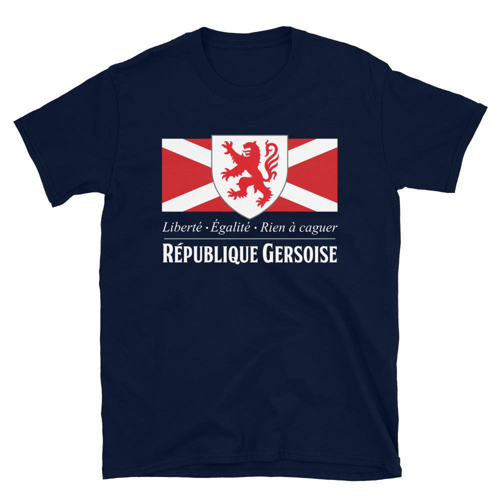 T-shirt Gers gris foncé chiné dos - Drapeau de l'union gasconne