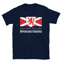 Thumbnail for T-shirt Gers gris foncé chiné dos - Drapeau de l'union gasconne