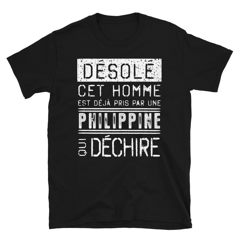 T-shirt Philippine noir - Désolé ce mec est pris par une fille