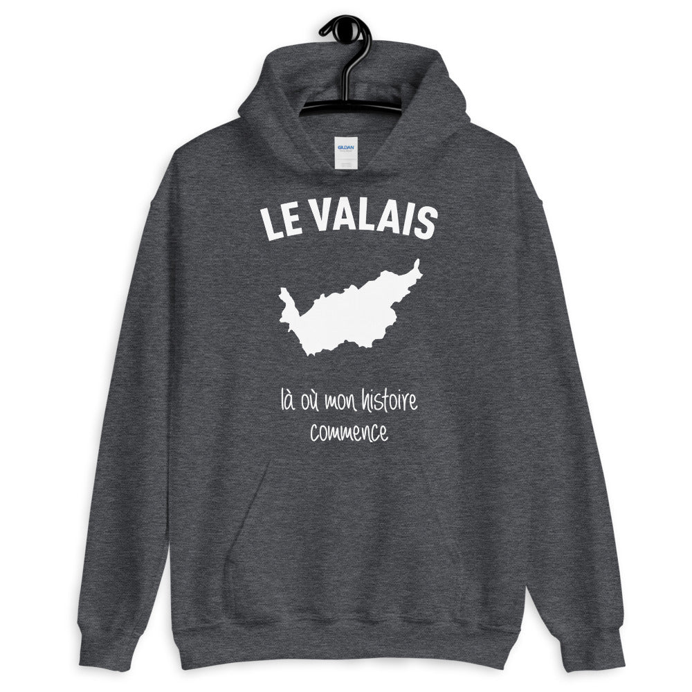 Valais là où mon histoire commence - Sweatshirt à capuche - Ici & Là - T-shirts & Souvenirs de chez toi