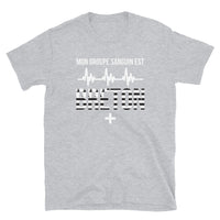 Thumbnail for T-shirt Bretagne gris foncé chiné dos - Mon groupe sanguin est Breton Plus +