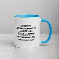 Thumbnail for Mug anniversaire rouge - Papy Joyeux plus merdique