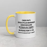 Thumbnail for Mug anniversaire grand-père noir dos - Papy Joyeux et humour