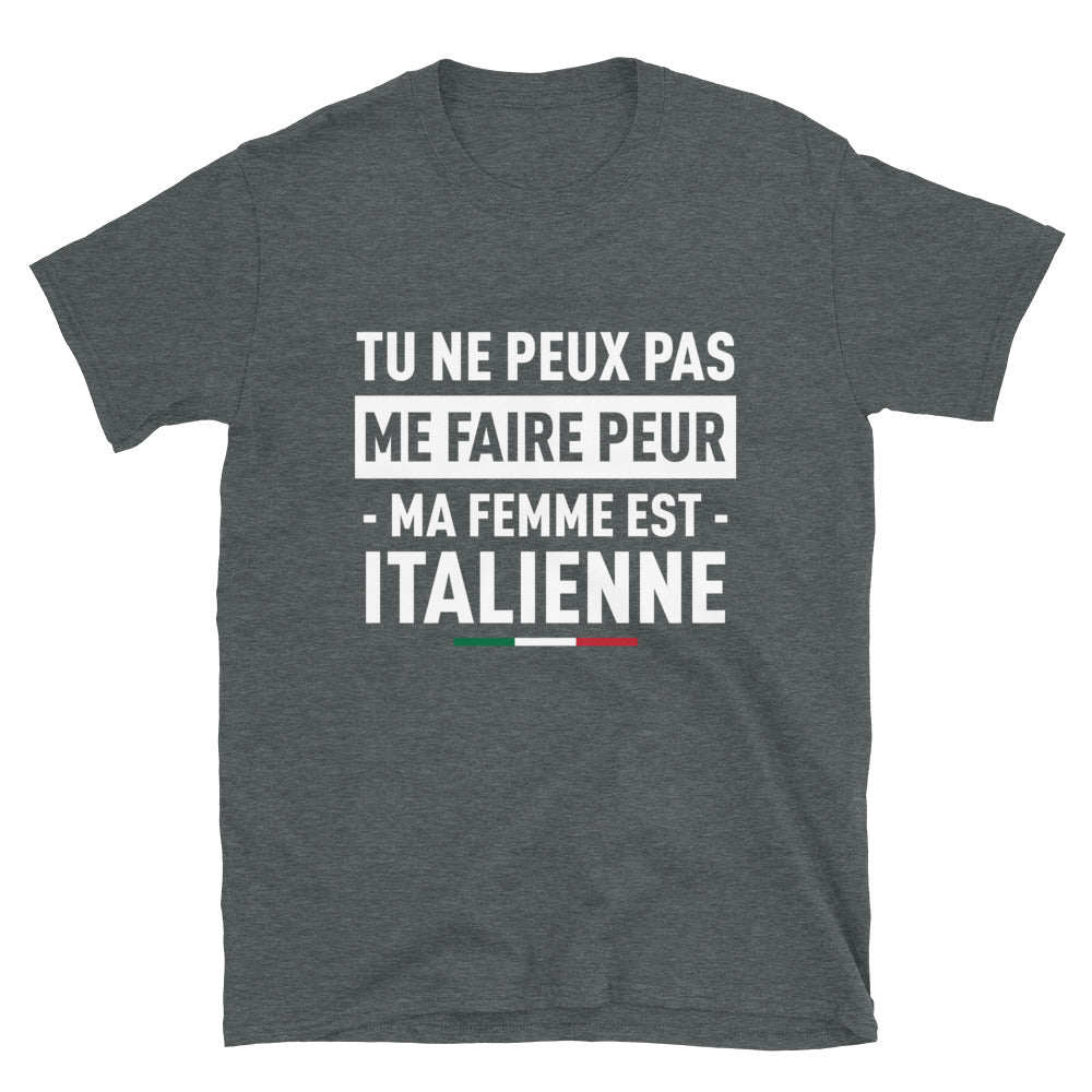 T-shirt Italie bleu marine - Plus rien ne me fait peur ma femme est