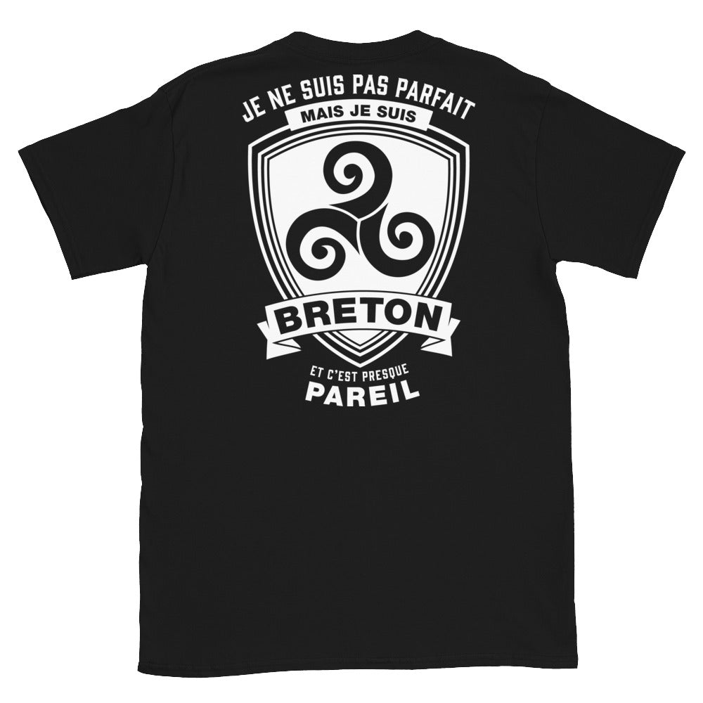 T-shirt Bretagne noir - Je ne suis pas parfait mais je suis breton