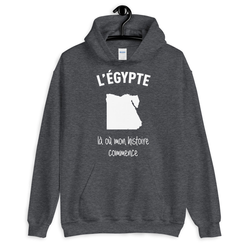 Sweatshirt Égypte gris foncé - L'histoire commence ici