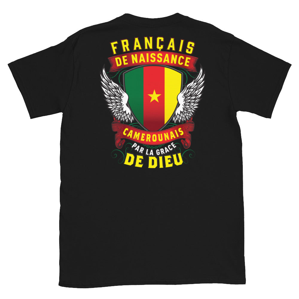 T-shirt camerounais noir - Fierté et humour en coton