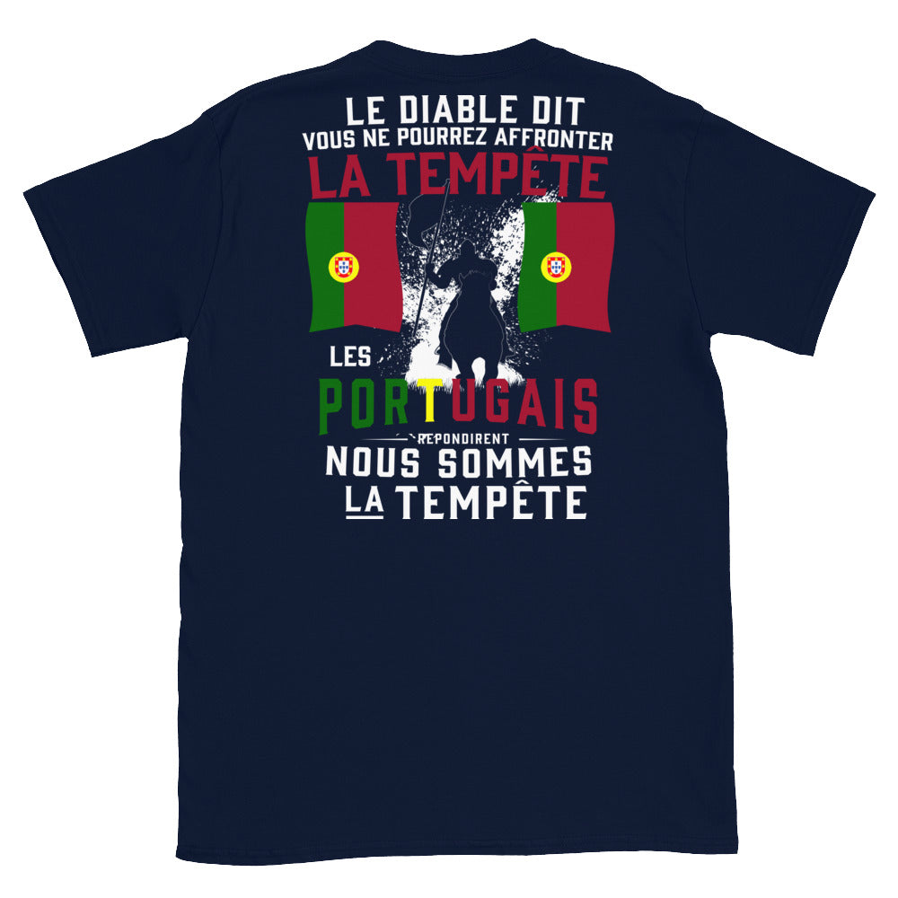 T-shirt Portugal bleu marine dos - Fiers comme la tempête