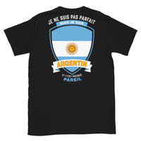 Thumbnail for T-shirt Argentine noir - Je ne suis pas parfait mais.