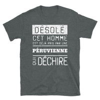 Thumbnail for T-shirt Peruvienne bleu marine - Désolé ce mec est pris par une fille