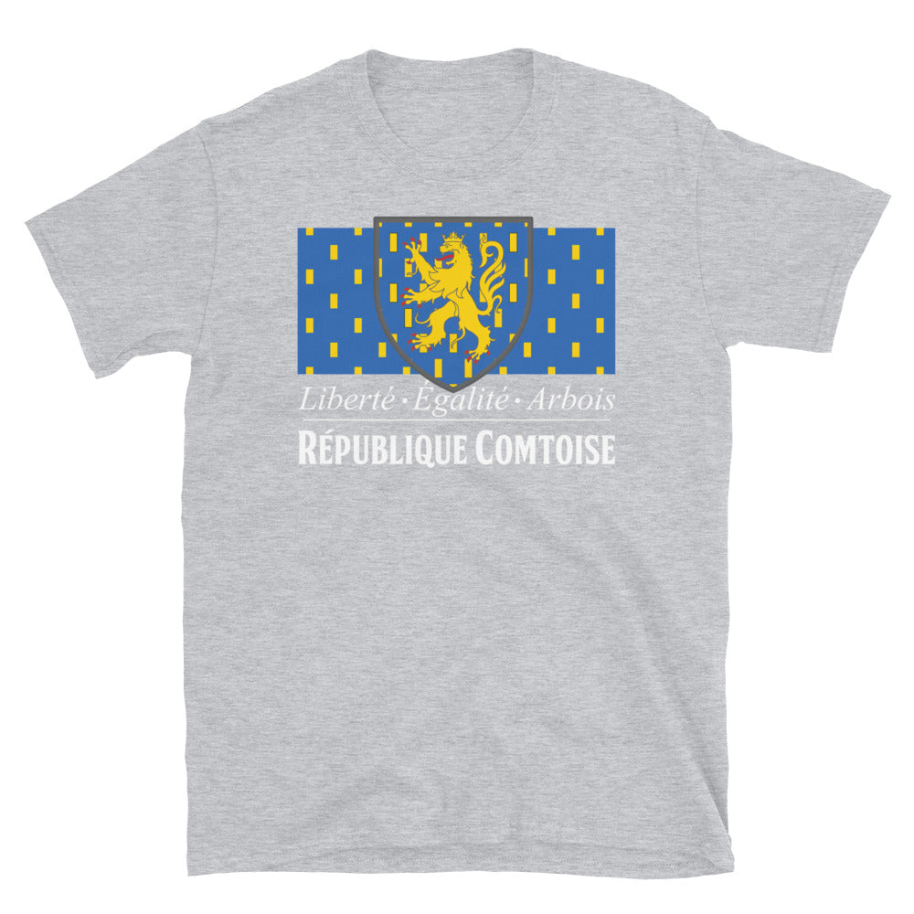 T-shirt Franche-Comté gris sport - Liberté Égalité Arbois