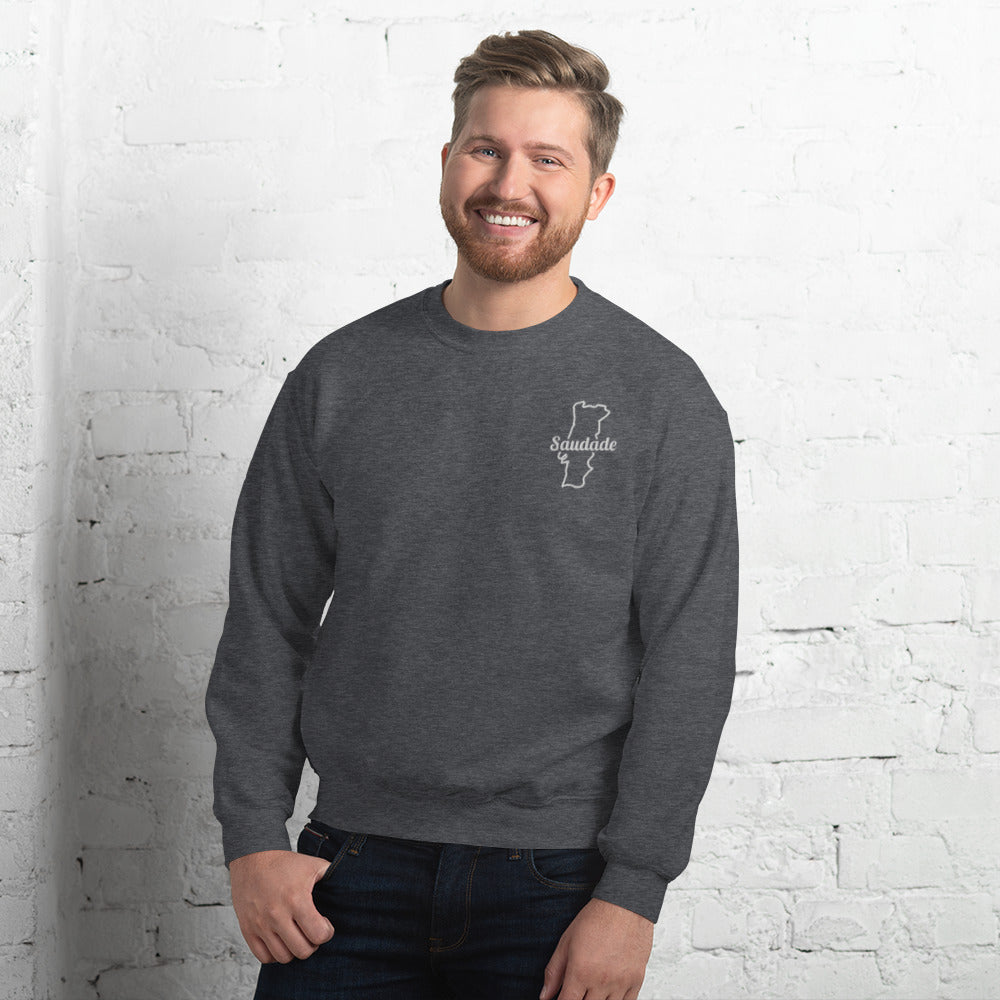 Sweatshirt Portugal marine dos - Nostalgie brodée avec carte