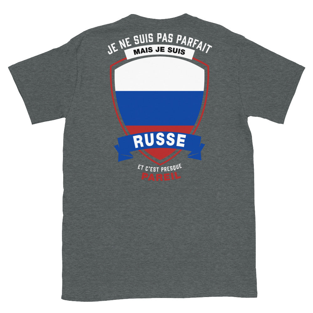 T-shirt Russie bleu marine - Je ne suis pas parfait mais.