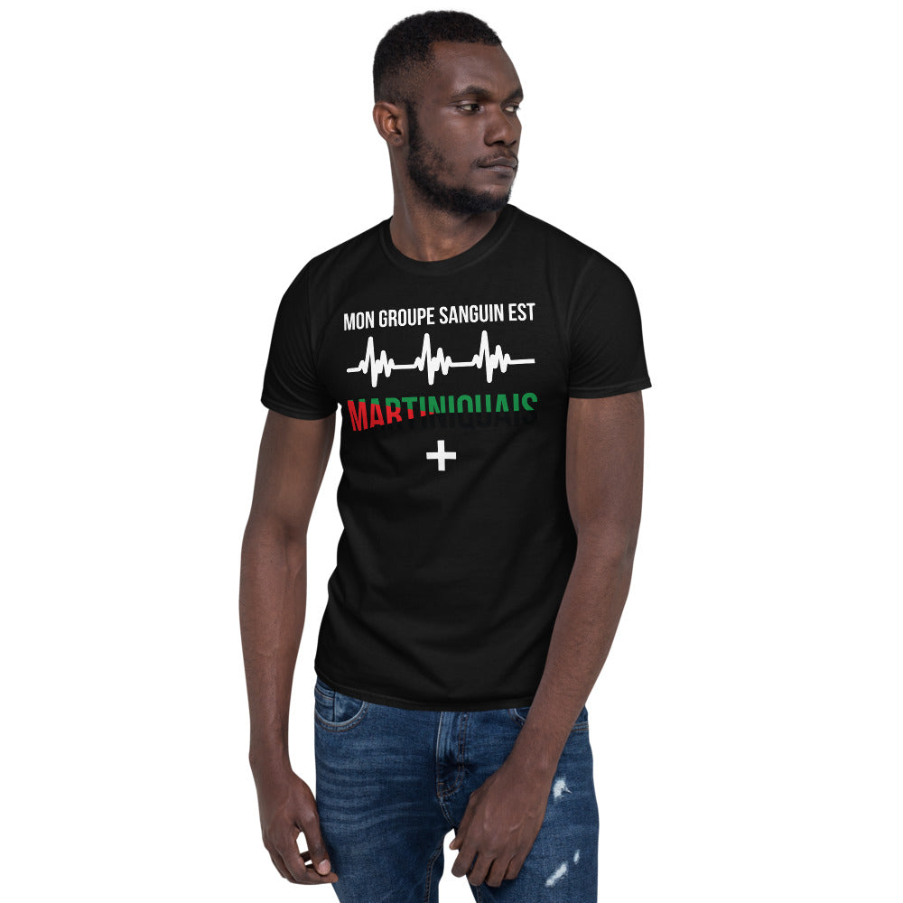 T-shirt Martiniquais noir dos - Groupe sanguin humoristique