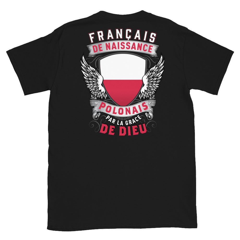 T-shirt Pologne noir - Fierté et humour en coton