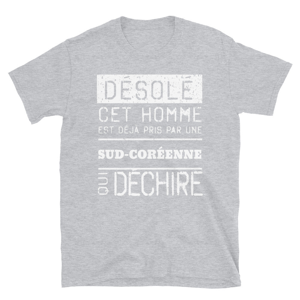 T-shirt Sud-Coréenne bleu marine dos - Désolé ce mec est pris